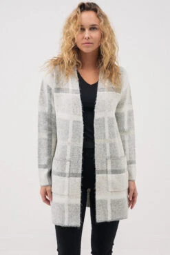 Le Cardigan Long à Carreaux