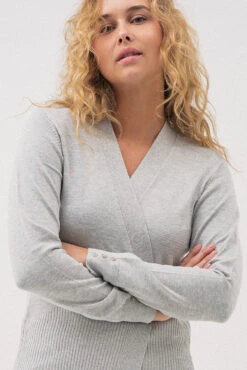 Le Cardigan Gris En Tricot Léger -Mode Femme Homme product 015A01204 95 4