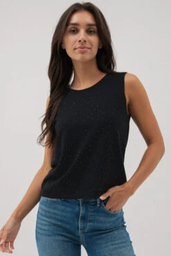 La Camisole Noire Avec Strass