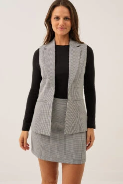 ONE La Veste Habillée Pied De Poule Noire