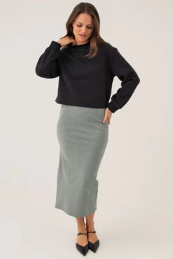 La Jupe En Coton Longue Avec Couture Décorative Et Fente Au Dos -Mode Femme Homme product 015A04702 12