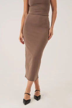 La Jupe En Coton Longue Avec Couture Décorative Et Fente Au Dos -Mode Femme Homme product 015A04702 14