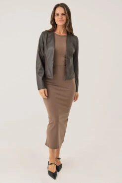 La Jupe En Coton Longue Avec Couture Décorative Et Fente Au Dos -Mode Femme Homme product 015A04702 15