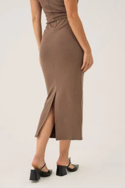 La Jupe En Coton Longue Avec Couture Décorative Et Fente Au Dos -Mode Femme Homme product 015A04702 16