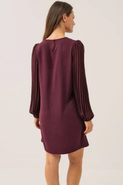 La Robe Bourgogne Ample Avec Manches Plissées Soleil -Mode Femme Homme product 015A07215 36 3