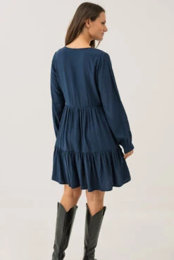 La Robe Marine Ample Avec Jupe étagée à Fronce -Mode Femme Homme product 015A07218 142 3