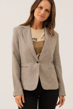 Le Blazer En Pied De Poule Brun