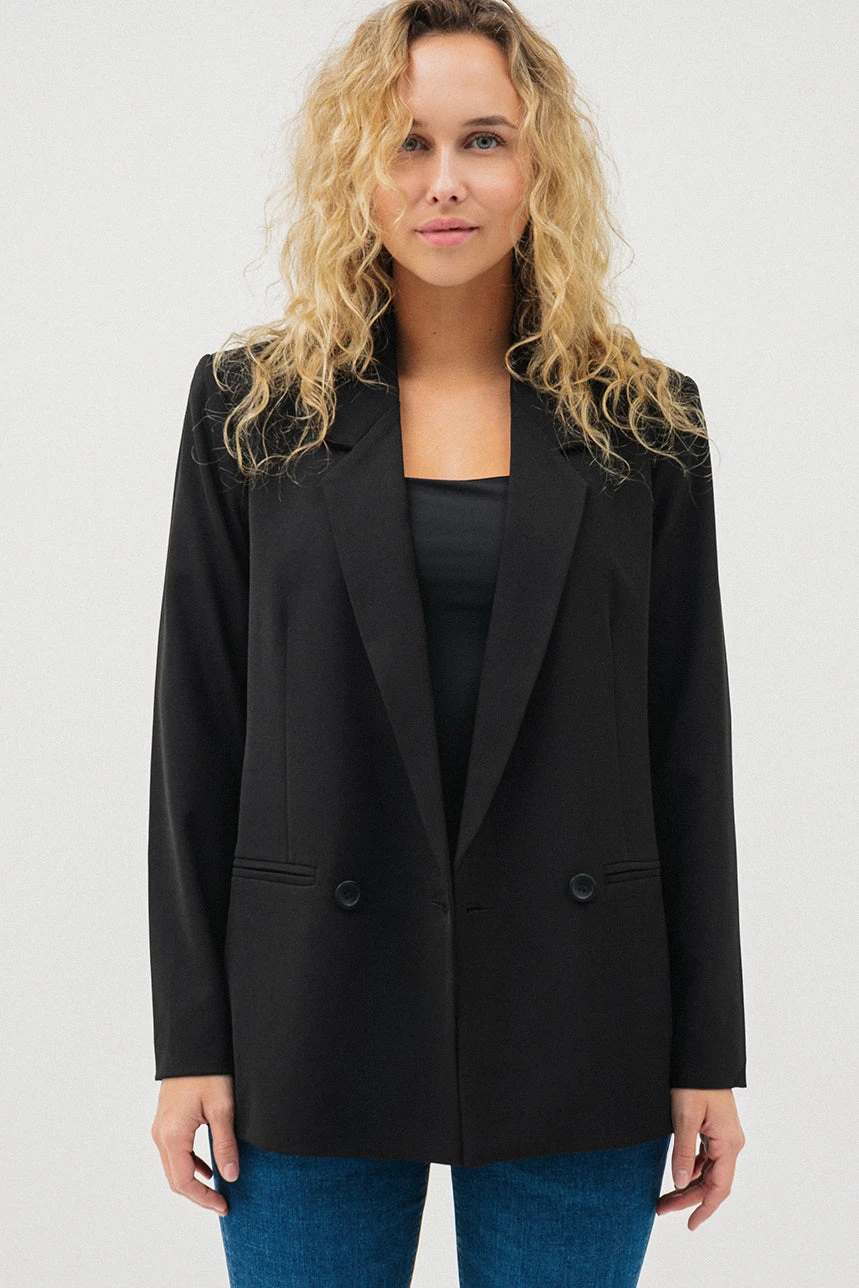 Le Blazer Classique Ample Noir 2 Le Blazer Classique Ample Noir â Image 2