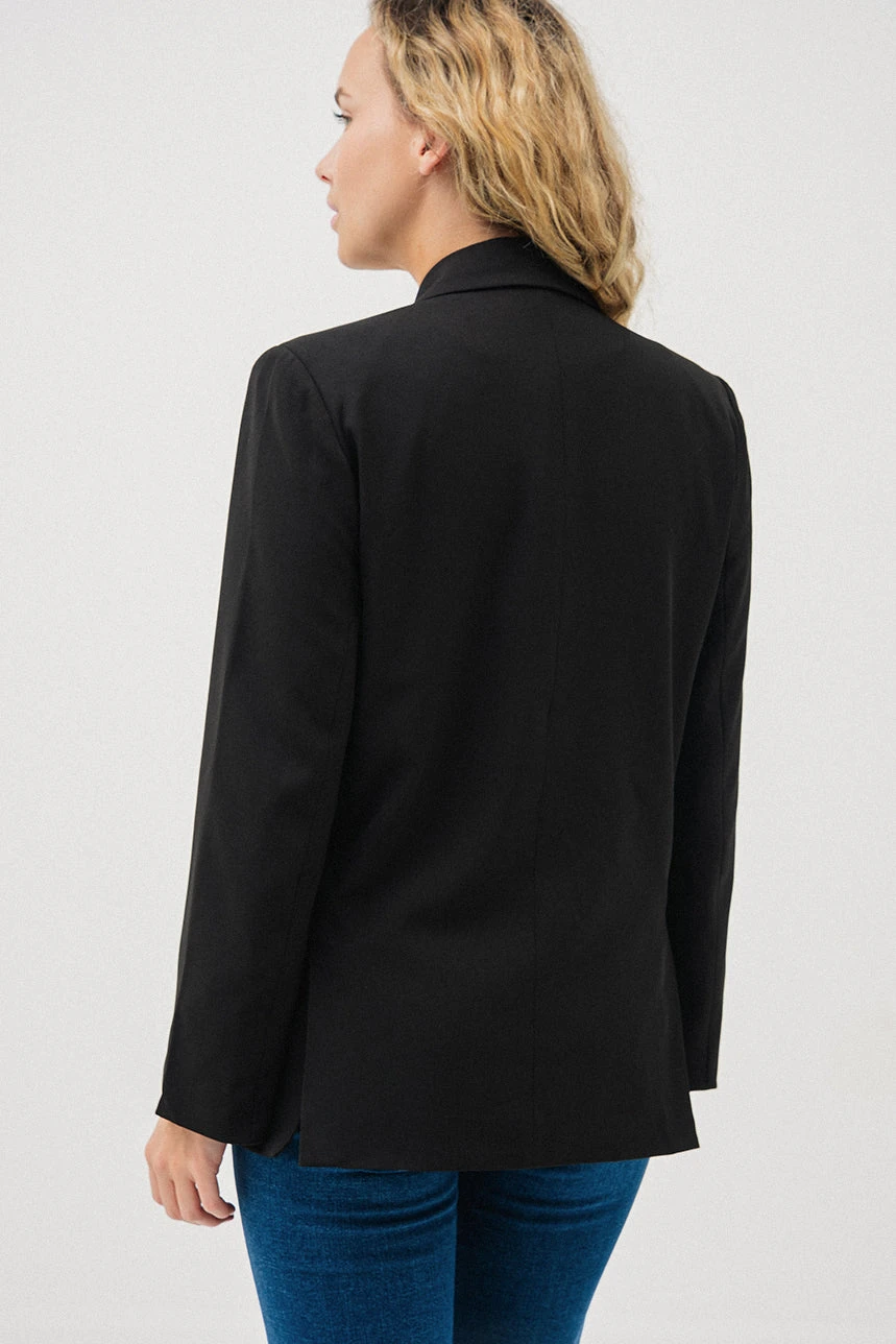 Le Blazer Classique Ample Noir 4 Le Blazer Classique Ample Noir â Image 4