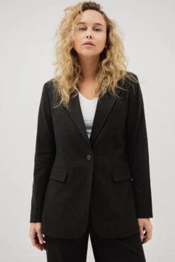 Le Blazer Uni Ample Noir Ligné -Mode Femme Homme product 015A11702 172 2