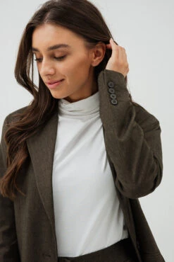 Le Blazer Uni Ample Brun Chiné -Mode Femme Homme product 015A11703 56 3