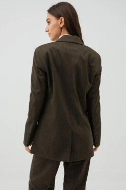 Le Blazer Uni Ample Brun Chiné -Mode Femme Homme product 015A11703 56 4