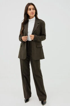 Le Blazer Uni Ample Brun Chiné -Mode Femme Homme product 015A11703 56 5