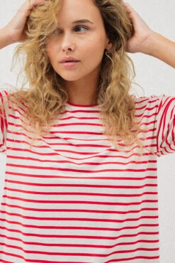 Le T-shirt à Manches Courtes Rayé Légèrement “Boxy” -Mode Femme Homme product 015A13510 199 3