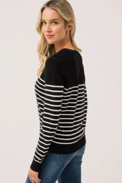 Le Chandail Rayé Noir Et Blanc -Mode Femme Homme product 015A14215 172 4