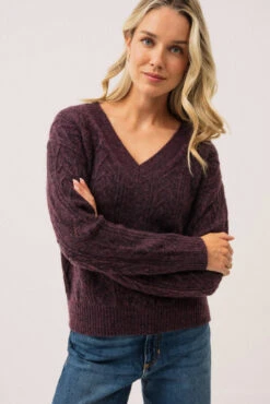 Le Chandail En Tricot Raisin “Boxy”