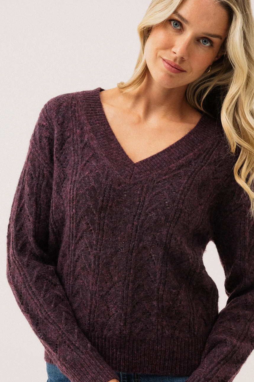 Le Chandail En Tricot Raisin “Boxy” 2 Le Chandail En Tricot Raisin “Boxy” – Image 2