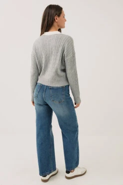 Le Polo Gris En Tricot Avec Col Blanc -Mode Femme Homme product 015A14702 95 4