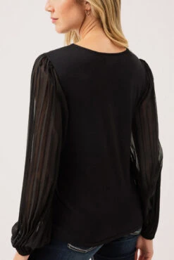 La Blouse Noire à Manches Plissées Soleil -Mode Femme Homme product 015A17401 172 3