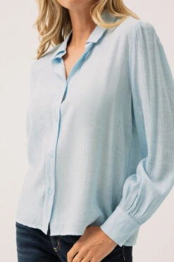 La Chemise Effet Plissée Bleu -Mode Femme Homme product 015A17404 27 2