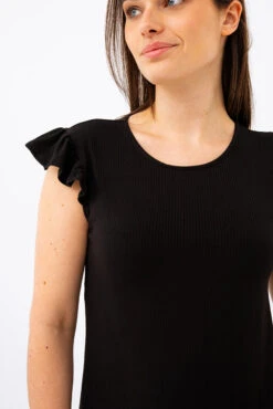 La Camisole Noire Manches à Volants -Mode Femme Homme product 015P02536 172 2 2