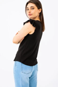 La Camisole Noire Manches à Volants -Mode Femme Homme product 015P02536 172 2 3