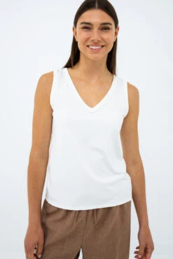 La Camisole Unie Fluide Col En V