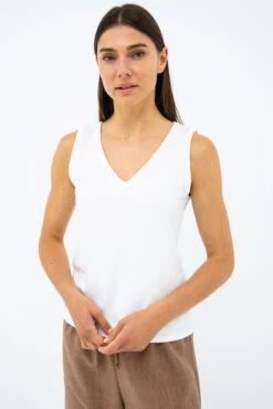 La Camisole Unie Fluide Col En V -Mode Femme Homme product 015P02543 113 3