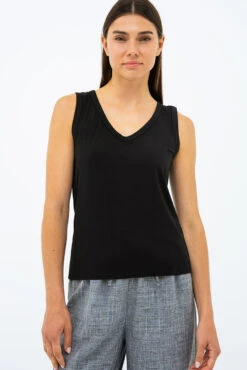 La Camisole Unie Fluide Col En V -Mode Femme Homme product 015P02543 172