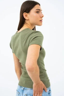 Le T-shirt Côtelé Uni -Mode Femme Homme product 015P13550 126 3