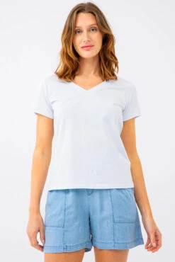 Le T-shirt Basique Col V -Mode Femme Homme product 015P13602 21 2