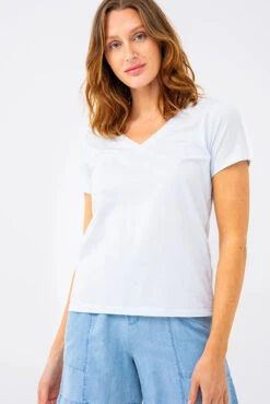 Le T-shirt Basique Col V -Mode Femme Homme product 015P13602 21 3