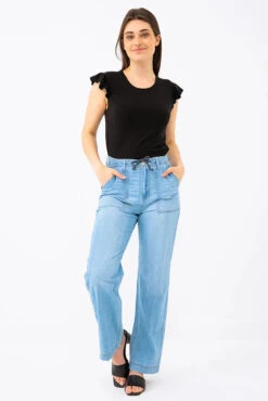 Le Jeans Bleu Jambe Large | Modèle Lily -Mode Femme Homme product 015P16905 235 4