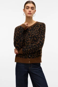 Vero Moda Le Cardigan En Tricot à Motif Léopard