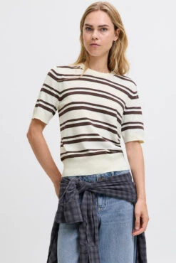 JJXX Le Chandail En Tricot Rayé à Manches Courtes