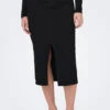 ONLY La Jupe Noire En Denim Midi