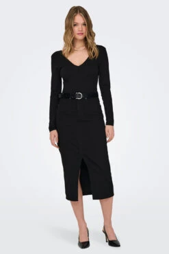 ONLY La Jupe Noire En Denim Midi -Mode Femme Homme product 15324365 172 5