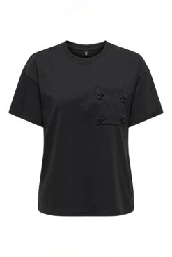 ONLY Le T-shirt Noir Avec Poche Perlée -Mode Femme Homme product 15334040 172