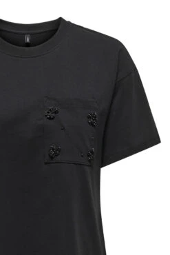 ONLY Le T-shirt Noir Avec Poche Perlée -Mode Femme Homme product 15334040 172 2