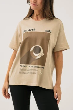 ONLY Le T-shirt Imprimé Thématique Café