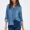 ONLY La Chemise En Denim Bleu Moyen