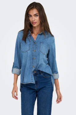 ONLY La Chemise En Denim Bleu Moyen