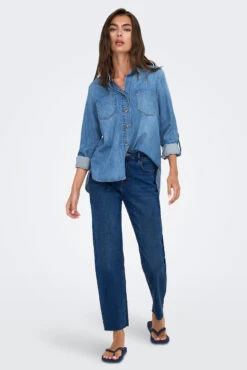 ONLY La Chemise En Denim Bleu Moyen -Mode Femme Homme product 15361370 807 5