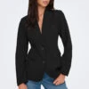 ONLY Le Blazer Noir Ajusté à La Taille