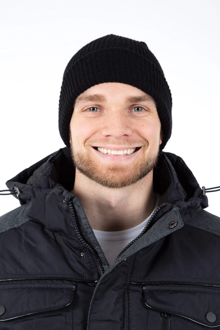 Tuque Tricot Côtelé Noire 1 Tuque Tricot Côtelé Noire