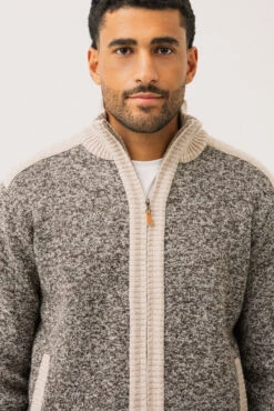 Le Cardigan En Tricot Deux Couleurs Doublé En Flanelle Par Oxygen -Mode Femme Homme product MS100 567 757 4